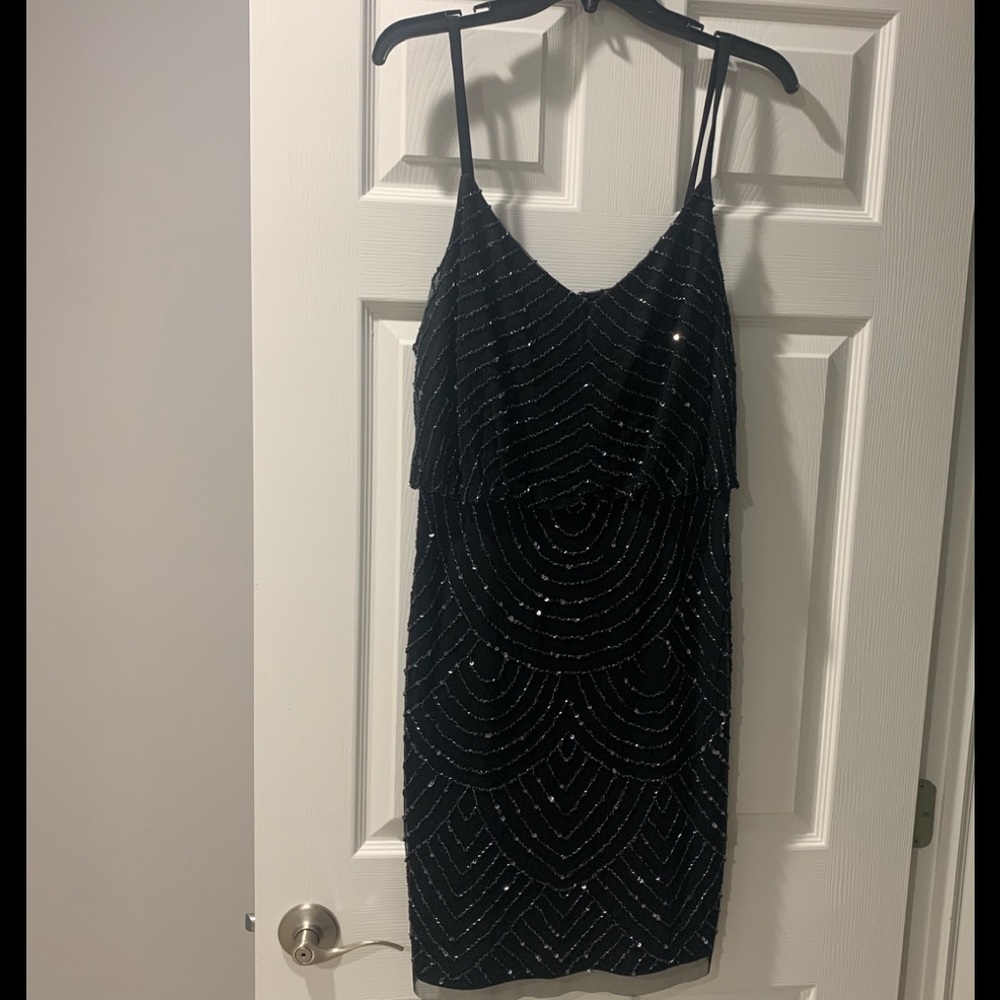 Adrianna Papell Blouson Beaded Dress size 16